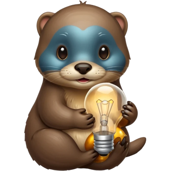 otter hugging a lightbulb emoji