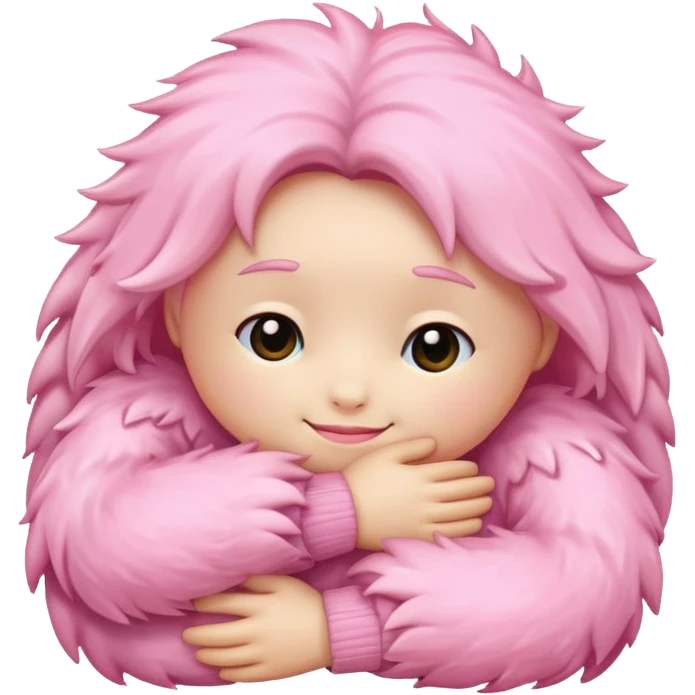 Pink hug emoji