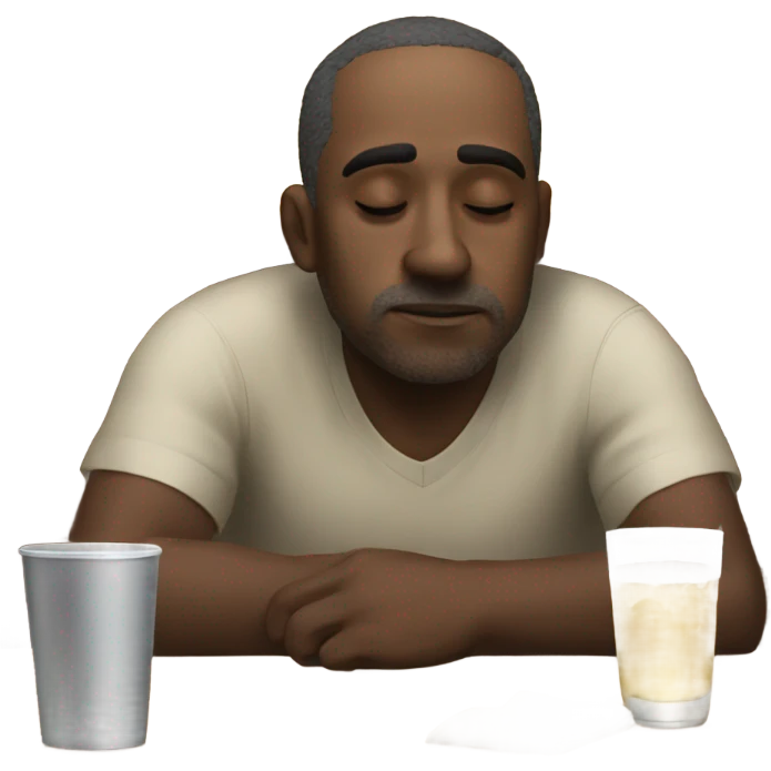 Drunk man sleep at table emoji