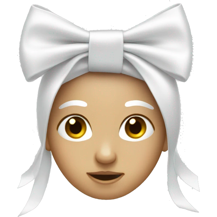 white satin bow emoji