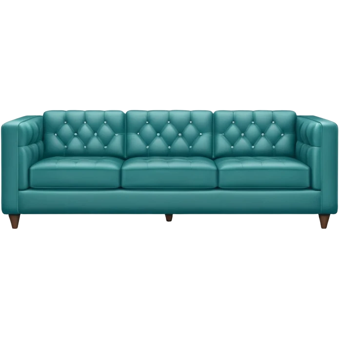 Square smooth teal three-seater sofa  emoji