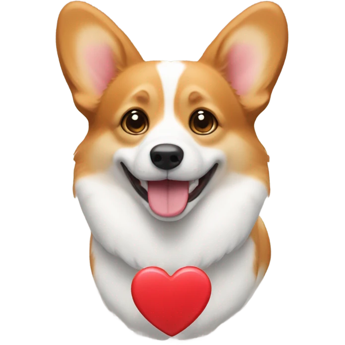 Corgi with heart emoji