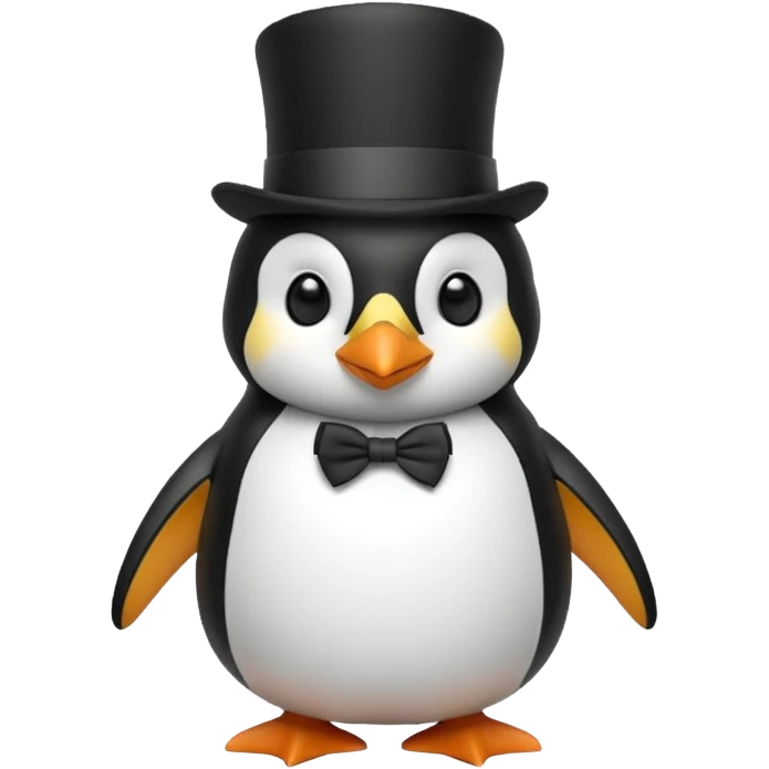 Penguin with a top hat emoji