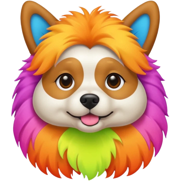 DOG wearring neon fashion emoji