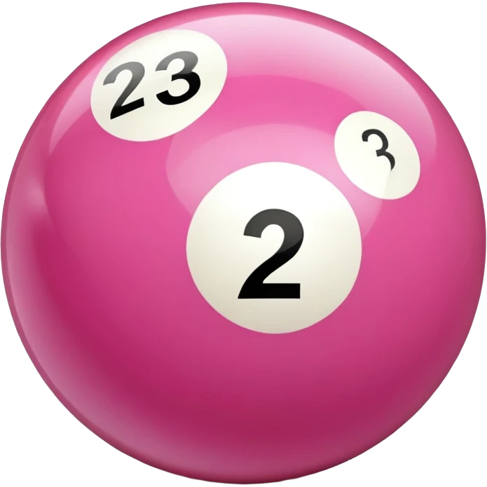 pink billiard ball with the number 23 emoji