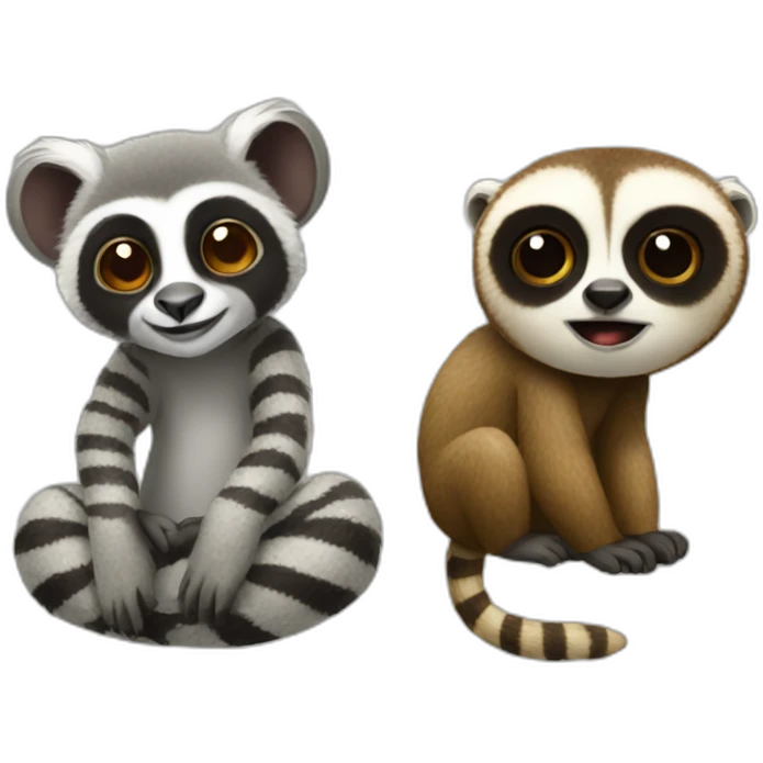 Lemur and sloth emoji