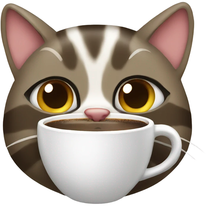 Cat drinking coffee emoji
