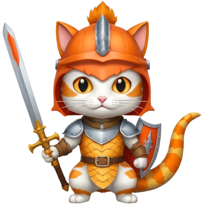 cat dressed as dragon slayer  emoji