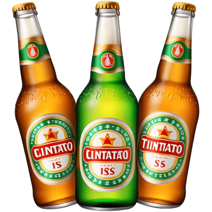 Clinking Tsingtao beer bottles emoji