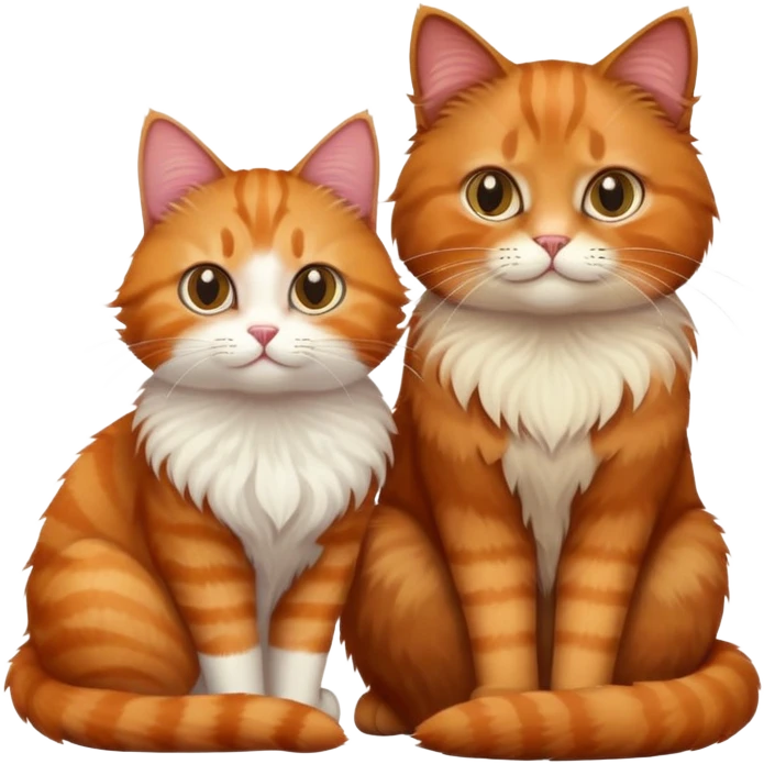 Brown cat with ginger cat emoji