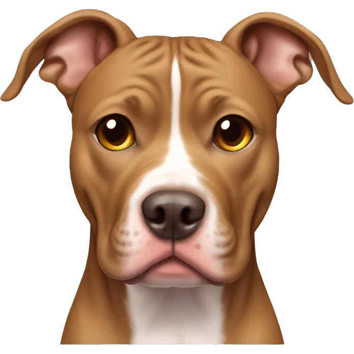 light brown american pitbull terrier with light brown eyes emoji