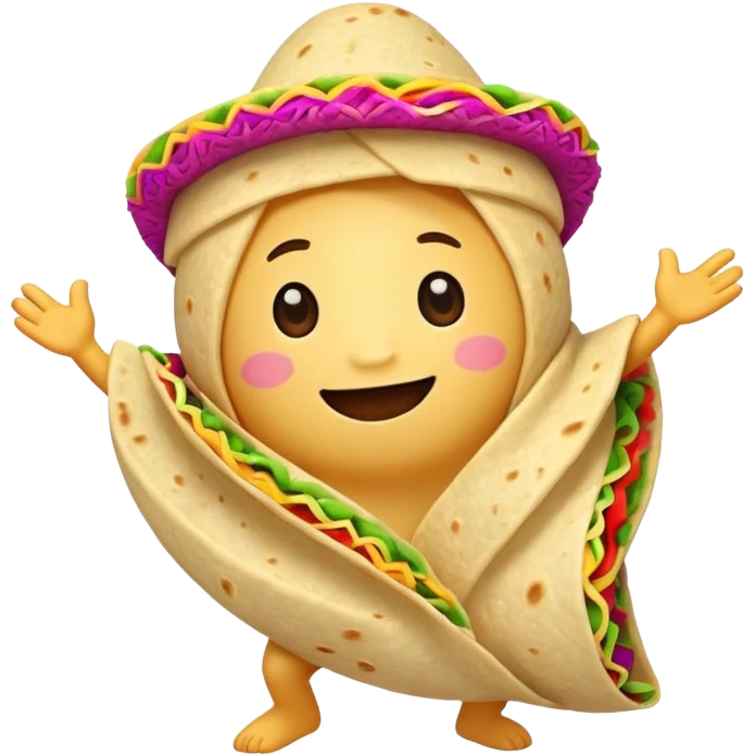 Make a cute burrito dancing emoji