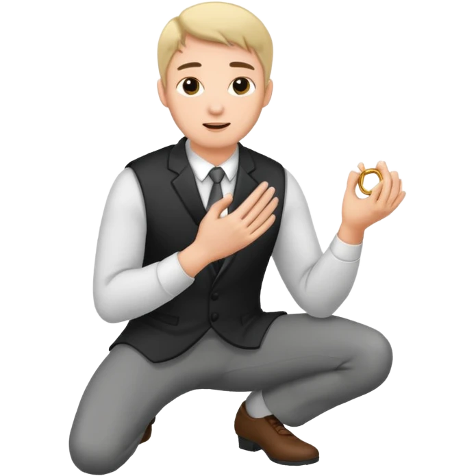 man kneeling and asking for marriage emoji