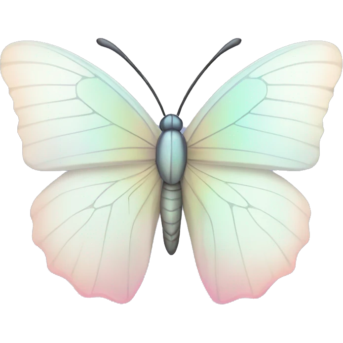 Pastel white iridescent butterfly emoji