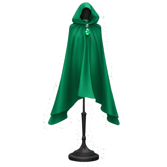 faceless mannequin flapping emerald gemstone cape emoji
