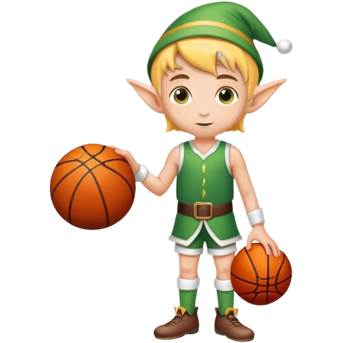 Little elf with a basketball  emoji