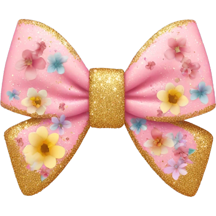 bow with glitter and flowers emoji