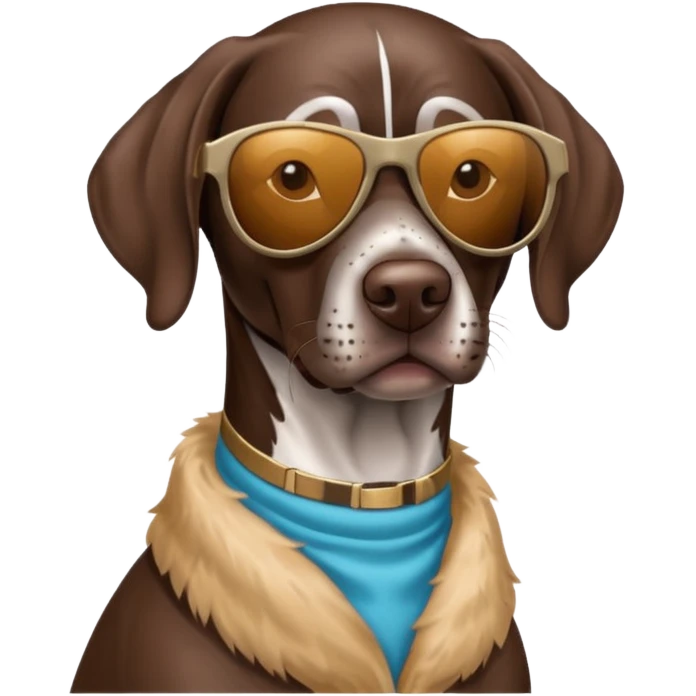 German shorthaired pointer with sunglasses emoji