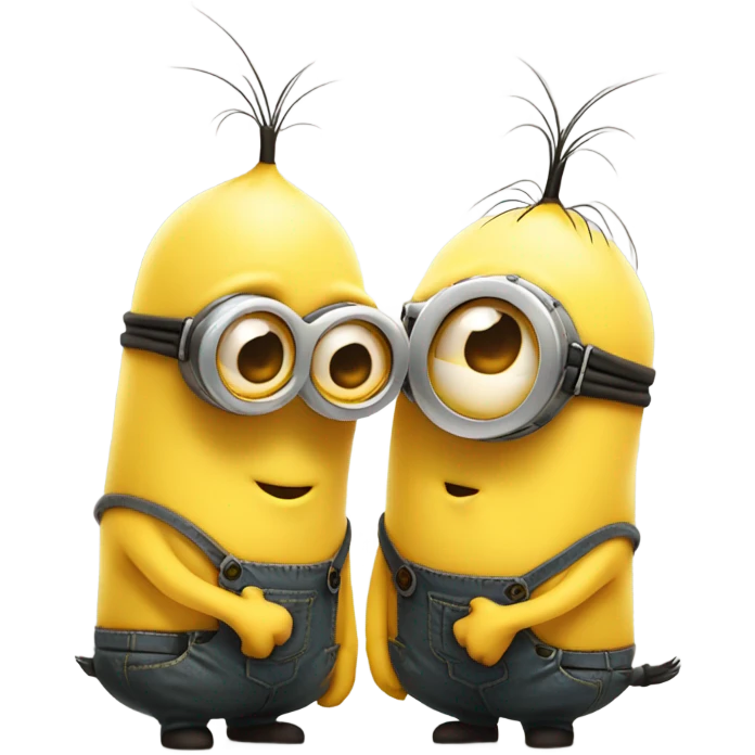 two minions gay kissing in the matrix emoji