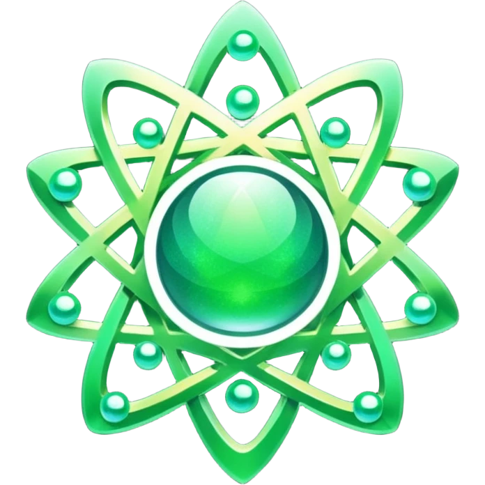 glitter green atomic symbol emoji