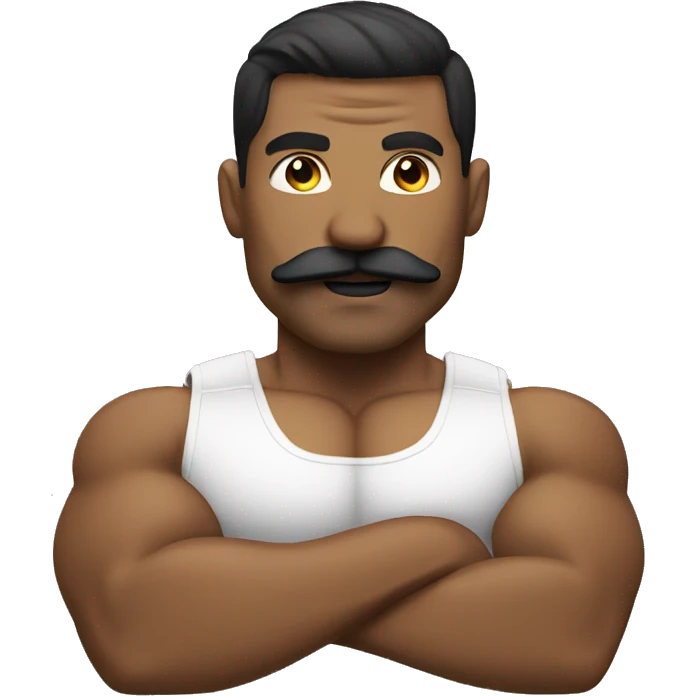 white bodybuilder with the mustache emoji