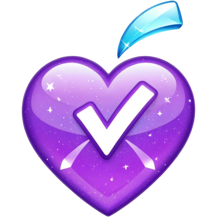 glitter purple and cian checkmark emoji