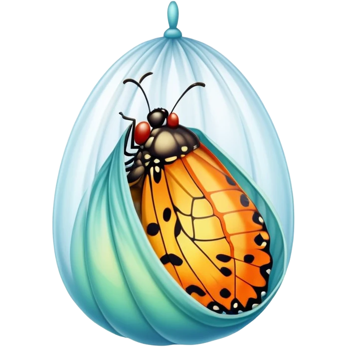 Butterfly in cocoon emoji