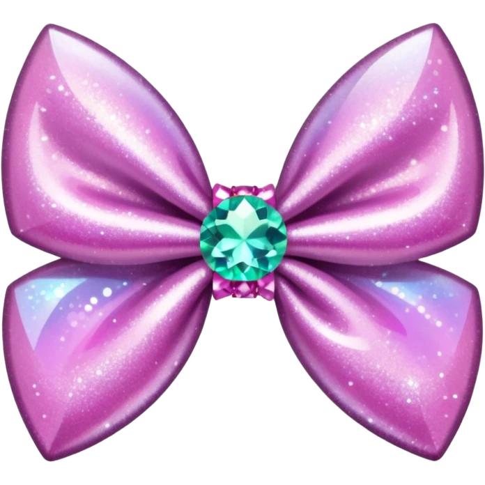 glitter pink crystal hair bow emoji