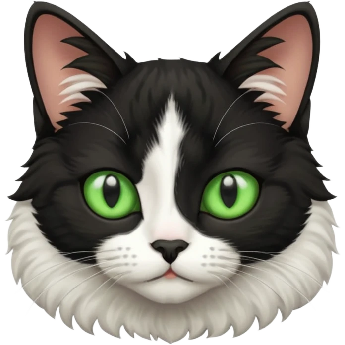 Black white cat emoji