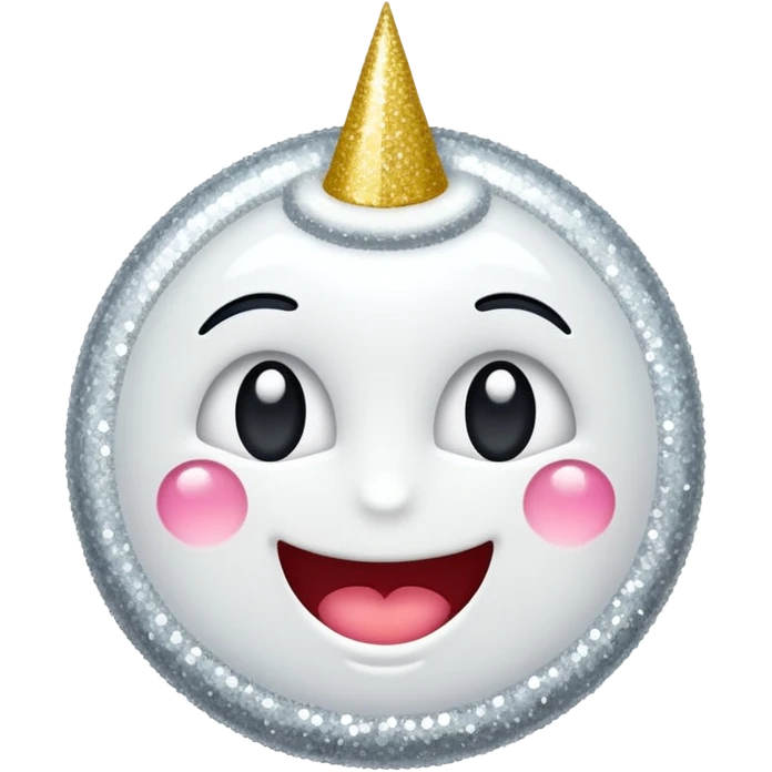 glitter white happy emoji