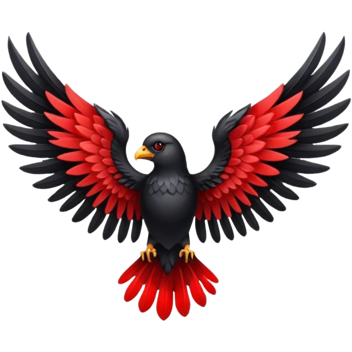 Black wings with red highlights  emoji