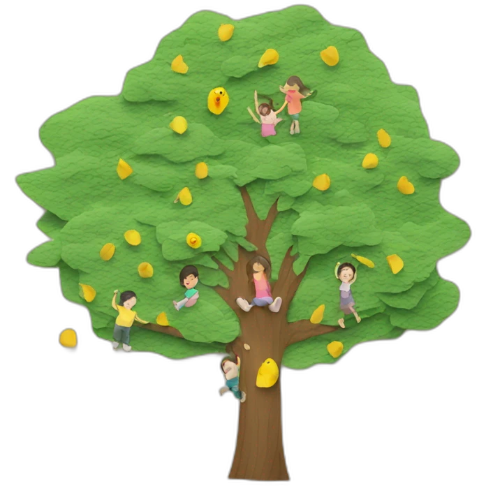 paper with children drawing ( home and tree ) emoji