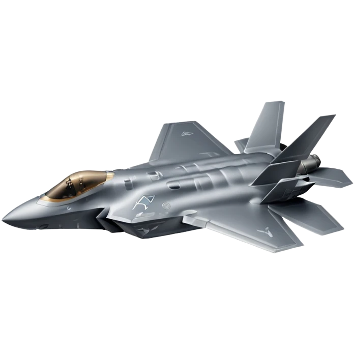 Realistic F-35 fighter jet in flight with no background. emoji