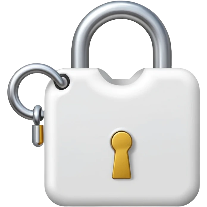 flat, 2d, white, solid fill, locked lock icon emoji