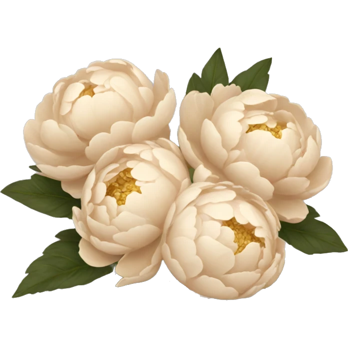 Beige peonies bouquet with golden bow emoji