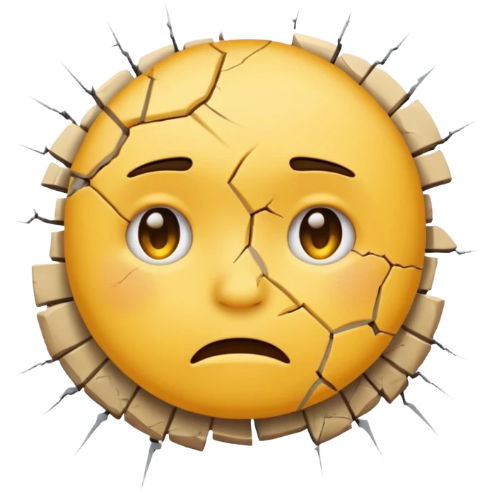 Грустный смайлик бьётся о стену emoji