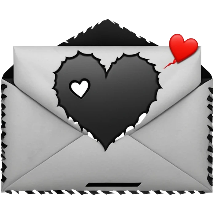 emo envelope with a black heart seal emoji