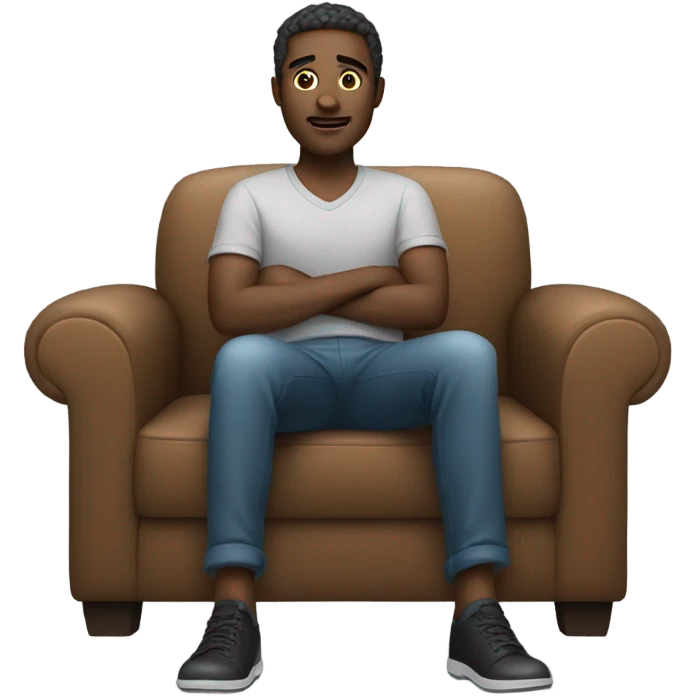 man sitting on couch  emoji