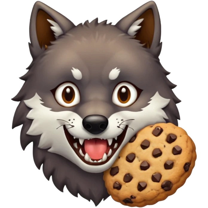 Wolf eating a cookie emoji