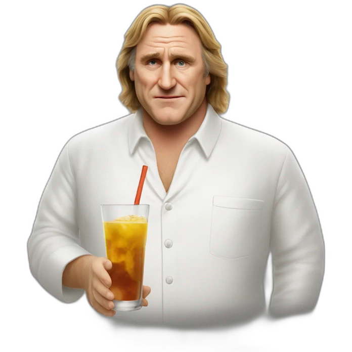Depardieu drink win emoji