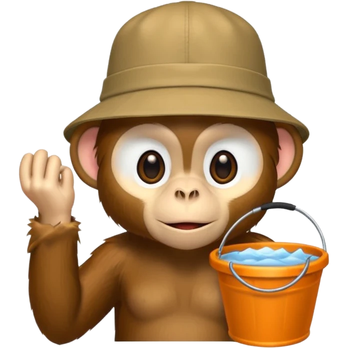 Monkey  wearing a bucket hat emoji