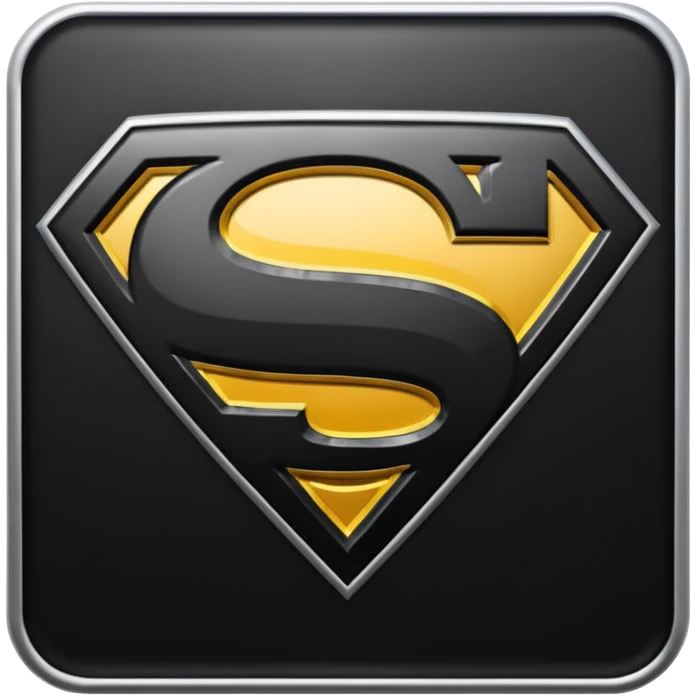 Superman Symbol Man of Steel black emoji