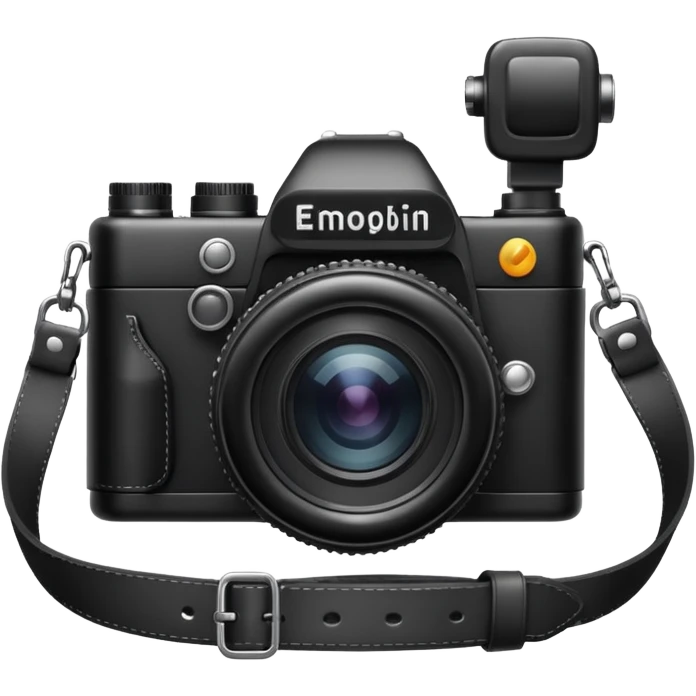 The camera has an additional strap emoji