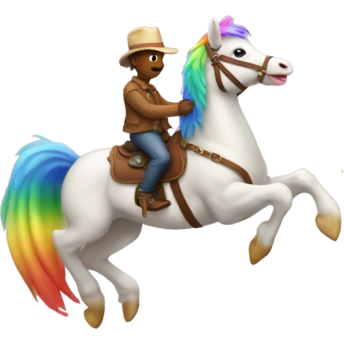 cute duck riding a rainbow horse  emoji