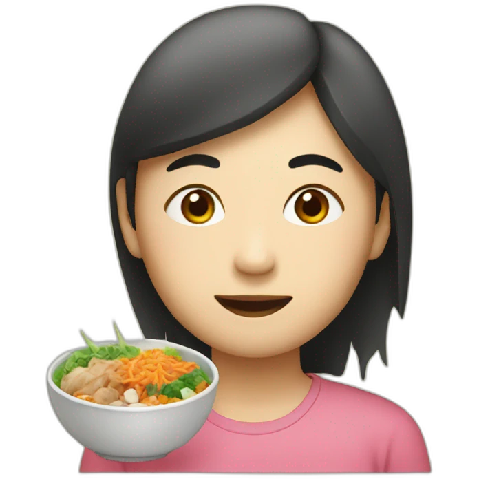 Asian with food  emoji
