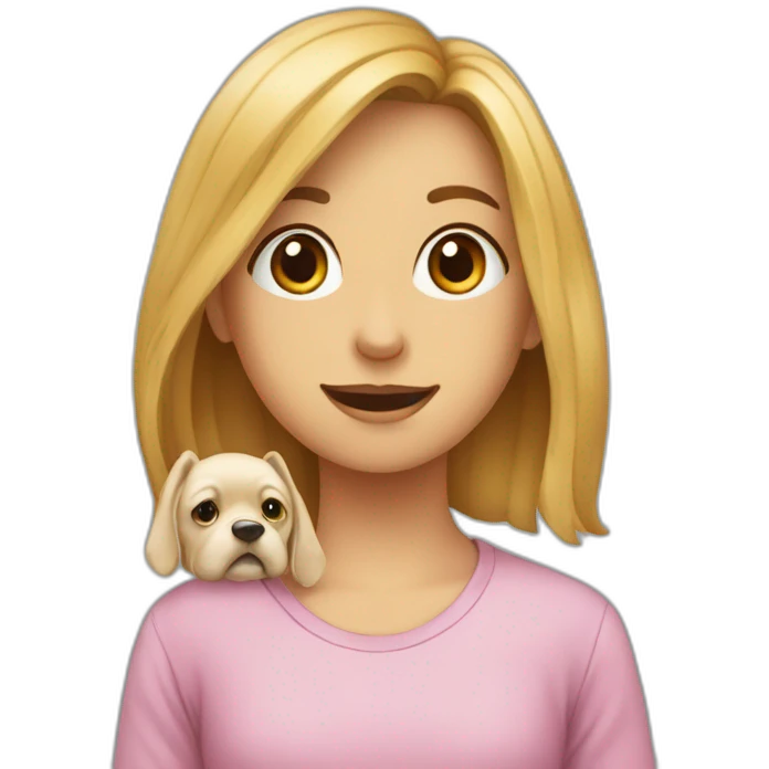 un chien sur une fille emoji