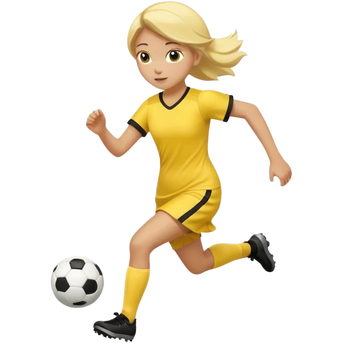 kids play soocer in yellow dress emoji