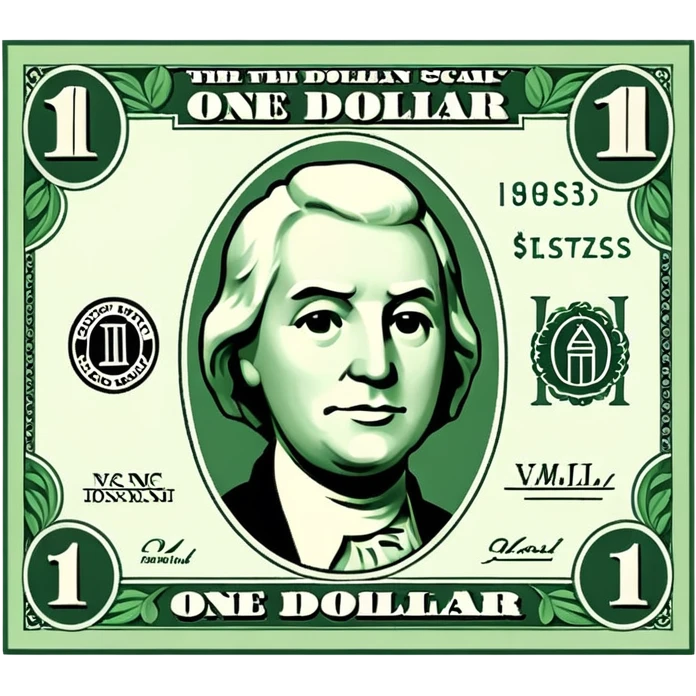 billete de 1 dolar emoji