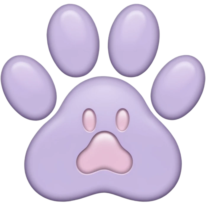a very light pale pastel purple pawprint emoji