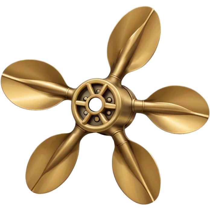 4 blade B-series  marine propeller, make it rounder and the bone is not visible emoji